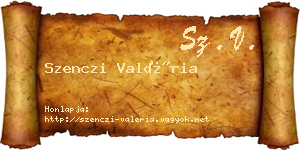 Szenczi Valéria névjegykártya