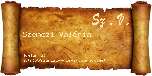 Szenczi Valéria névjegykártya