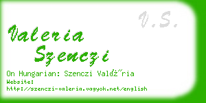 valeria szenczi business card